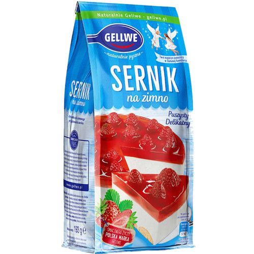 GELLWE ciasto SERNIK NA ZIMNO DODAJ MLEKO SCHŁÓDŹ I GOTOWE 193g na Arena.pl