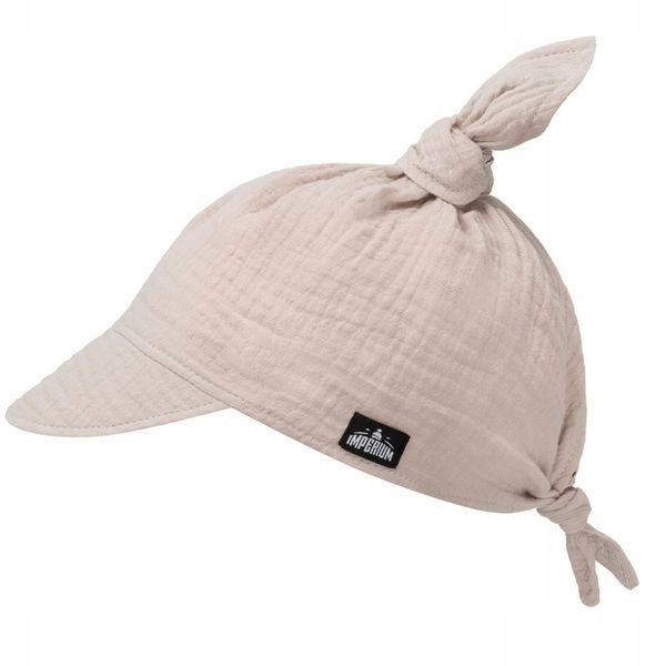 Chustka z daszkiem muślinowa Taupe zdjęcie 1