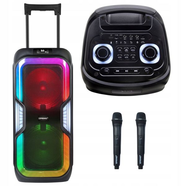 POWER AUDIO KOLUMNA GŁOŚNIK BT 2 MIKROFONY PILOT KARAOKE PRIME3 APS91 zdjęcie 1