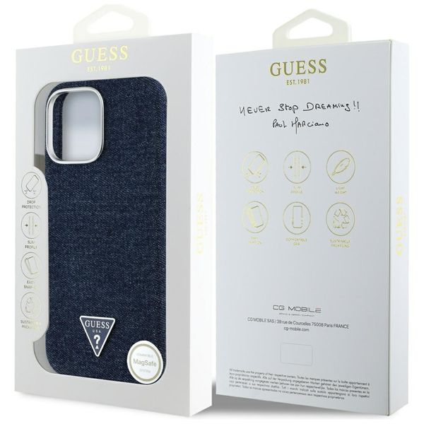etui guess denim triangle logo magsafe   do iphone 16 pro max zdjęcie 8
