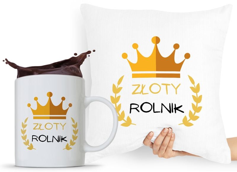 Zestaw Poduszka + Kubek Dla Rolnika Prezent Z Nadrukiem Ze Zdjęciem zdjęcie 1