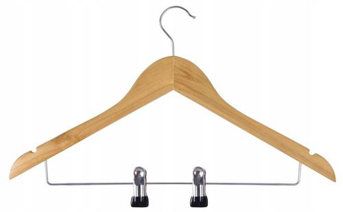 WIESZAKI DREWNIANE Z POPRZECZKĄ KLIPSAMI NA UBRANIA SPÓDNICZKĘ ZESTAW na Arena.pl