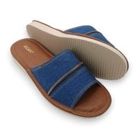 Kapcie damskie z dżinsu wkładka miękka pianka wygodne klapki domowe 38