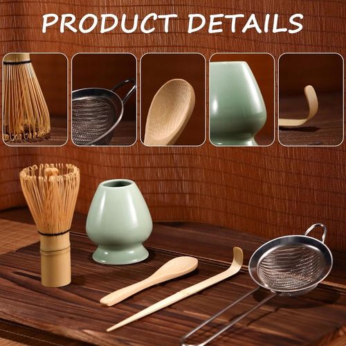 Zestaw Matcha 5-Częściowy Z Miotełką Sitkiem I Łyżkami Bambusowymi CHWNIBAY na Arena.pl