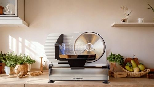 KRAJALNICA ELEKTRYCZNA METALOWA 200W Do CHLEBA szynki 2 WYMIENNE na Arena.pl