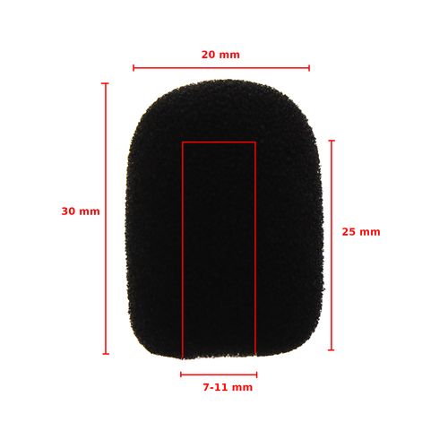 Gąbka owiewka mikrofonu 30x20 mm, śr. wew 7-11 mm czarna na Arena.pl