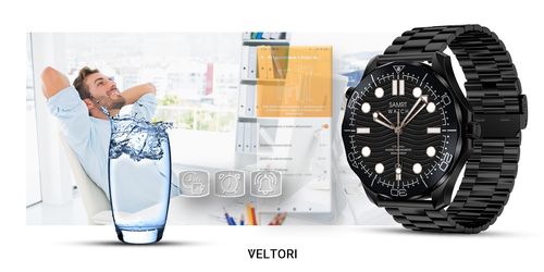 Smartwatch Veltori VT150-1 Czarny Pasek Silikonowy + Czarna Bransoleta na Arena.pl