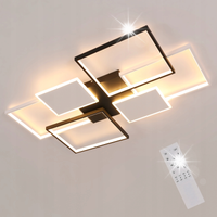 LAMPA SUFITOWA CZARNA WISZĄCA LED SALONU KORYTARZ ŚCIEMNIALNA Z PILOTEM 72W