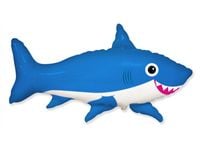 Balon foliowy "Uśmiechnięty rekin", niebieski, 24 cale [balon na hel]