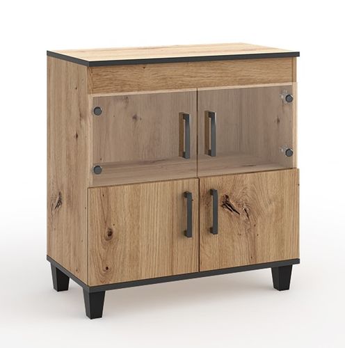 Komoda P6 80 cm dąb artisan witryna na Arena.pl