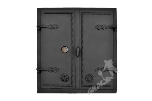 DRZWI A4 - 70X65 CM + TERMOMETR 0-500°C ŻELIWNE DO WĘDZARNI CHLEBOWE na Arena.pl