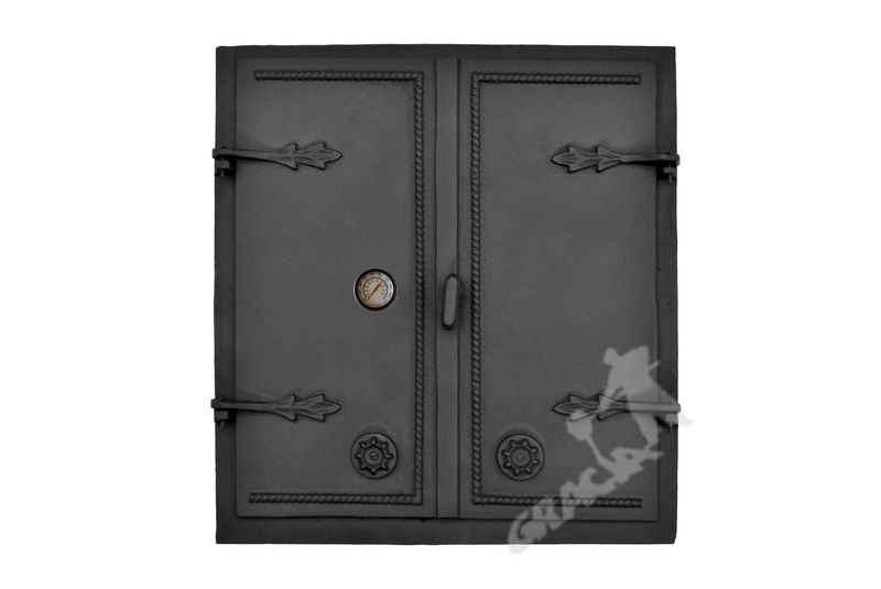 DRZWI A4 - 70X65 CM + TERMOMETR 0-500°C ŻELIWNE DO WĘDZARNI CHLEBOWE zdjęcie 1
