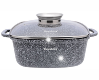 Garnek marmurkowy z pokrywką aromatyzer 3.7L 22cm gaz indukcja KLAUSBERG