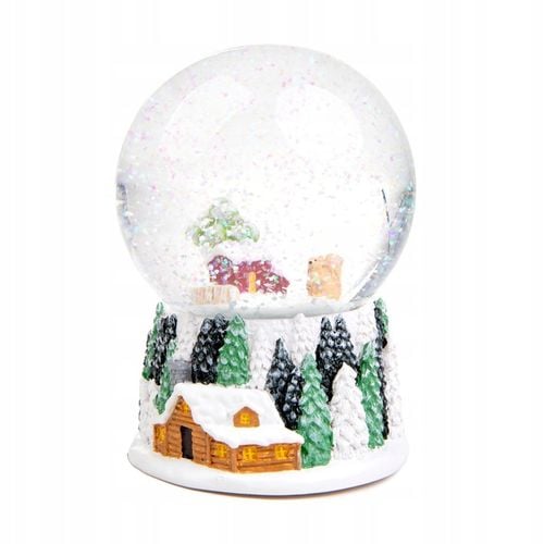 Kula śnieżna dekoracja świąteczna LUELL wiewiórka domek, z LED 8x11cm HOMLA na Arena.pl