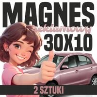 Reklama magnetyczna MAGNES reklamowy na auto firmowe 30x10 cm - 2 szt