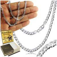 Łańcuszek Srebrny Męski 925 Pancerka DIAMENTOWANY PEŁNY 3,5mm Grawer GRATIS