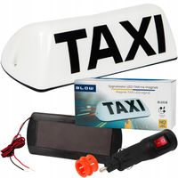 KOGUT TAXI LAMPA LED GAPA NA MAGNES SYGNALIZATOR BIAŁA 12V Z WŁĄCZNIKIEM