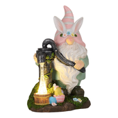 Figurka ogrodowa solarna krasnal skrzat jeż pod grzybem lampka z żywicy