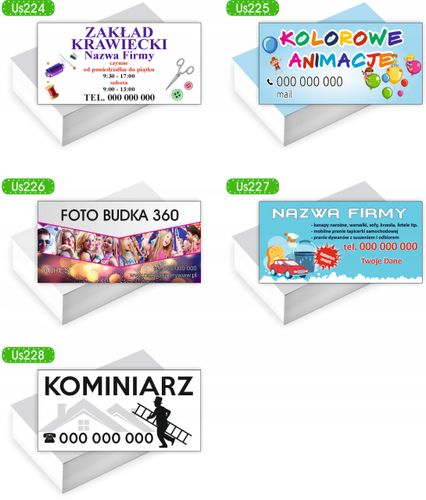 Wizytówki firmowe reklamowe 100szt różne wzory duży wybór FIRMA SPRZĄTAJĄCA na Arena.pl