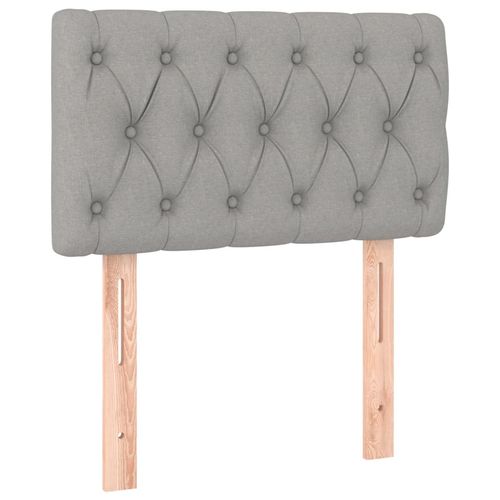 Łóżko kontynentalne z materacem, jasnoszare, tkanina, 80x200 cm na Arena.pl