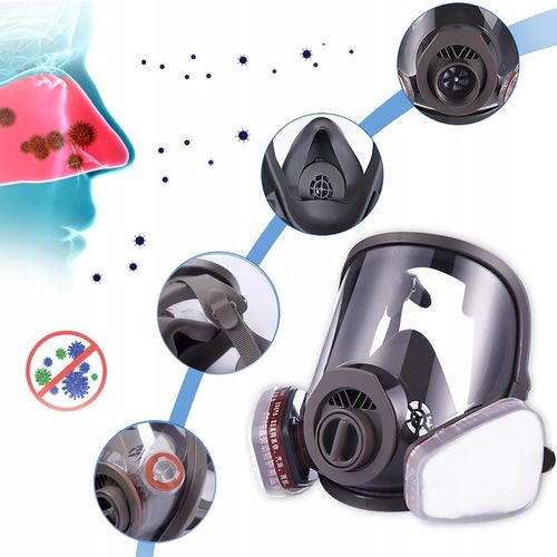 MASKA LAKIERNICZA PEŁNOTWARZOWA TYPu 3M 6800 GAZOWA CHEMICZNA FILTRY x10 na Arena.pl