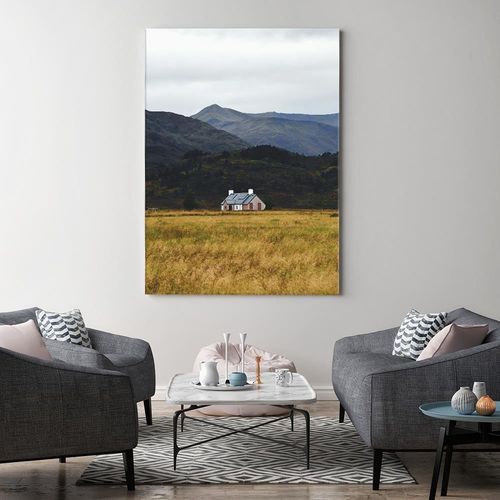 Obraz na płótnie – Canvas, dom przy górach 40x60 na Arena.pl