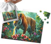 PUZZLE - TYGRYS ZWIERZAKI SUPER WZORY DLA NAJMŁODSZYCH 35el + WORECZEK