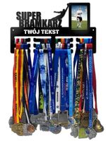 Wieszak na medale SUPER BRAMKARZ ramka na zdjęcie, dowolny tekst  249.3