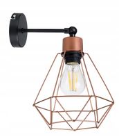 Lampa kinkiet E27 ścienny stały loft drut Diament