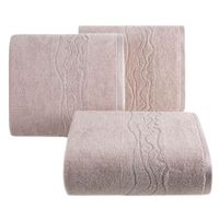 Ręcznik z bordiurą i błyszczącą nicią KARIN 30X50 pudrowy róż