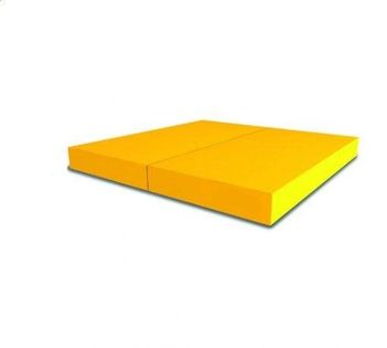 Składany materac pod drabinkę gimnastyczną 100x100x10 cm Wallbarz żółty