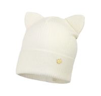 Jamiks ELOISE czapka dla dziewczynki kotek uszka ecru 48-50