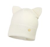 Jamiks ELOISE czapka dla dziewczynki kotek uszka ecru 48-50