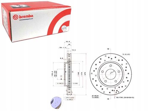 TARCZA HAM PRZOD 276X26 V XTRA BREMBO na Arena.pl