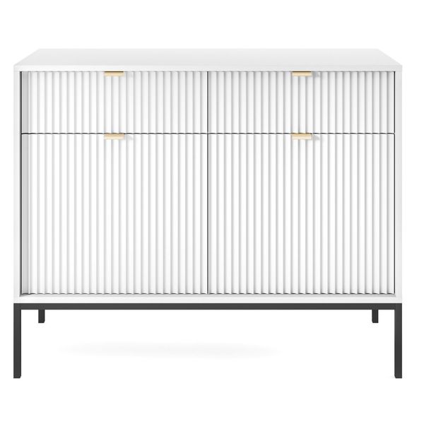 Komoda Delicious ryflowana biała zdjęcie 1