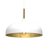 Wisząca lampa loft Lincoln nad łóżko kopuła biała złota