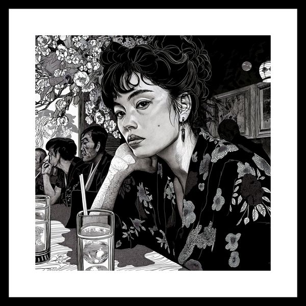 Plakat 40x40cm Czarne Kimono zdjęcie 3