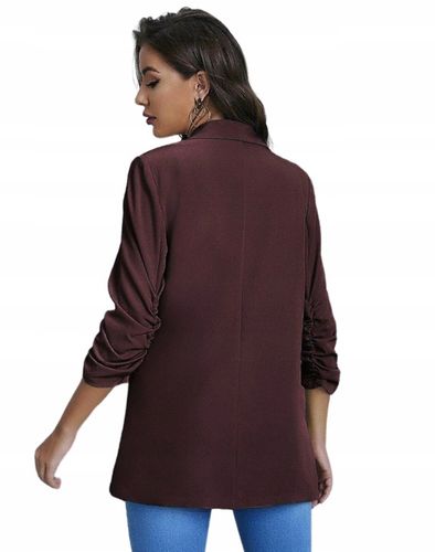 Marynarka damska Żakiet Elegancki Narzutka Czekoladowy Brąz Smokingowa na Arena.pl