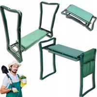 OGRODOWY KLĘCZNIK SKŁADANY TABORET WYGODNE KRZESŁO ŁAWKA 3w1 + PRZYBORNIK