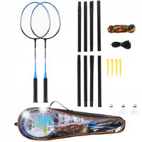 Kompletny Zestaw do Gry w Ogrodzie Paletki Badminton 7w1 Rakietki Lotki