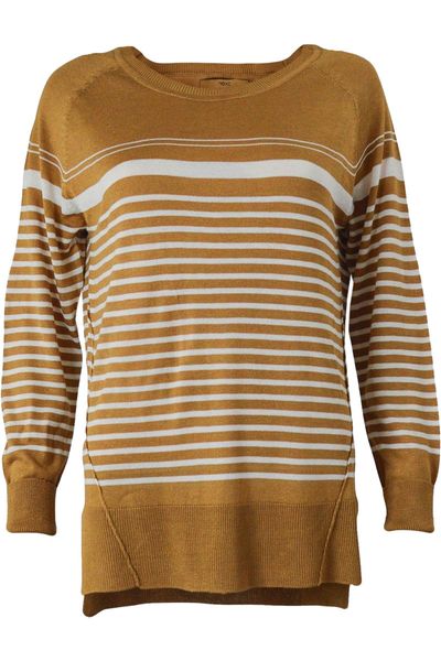 Next Brązowy Asymetryczny Sweter w Pasy - 34 / XS zdjęcie 1