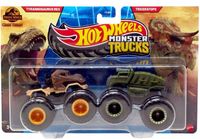 HOT WHEELS MONSTER TRUCKS 2 POJAZDY JURASSIC DINOZAUR AUTKO REX TRICERATOPS