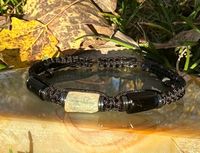 BRANSOLETKA SZCZĘŚCIA I OCHRONY Męska Czarny Turmalin Cytryn Talizman