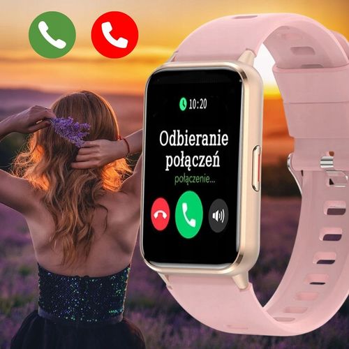 SMARTWATCH z AMOLED Damski ZEGAREK rozmowy SMS SPORT ZDROWIE ZŁOTY MENU PL na Arena.pl