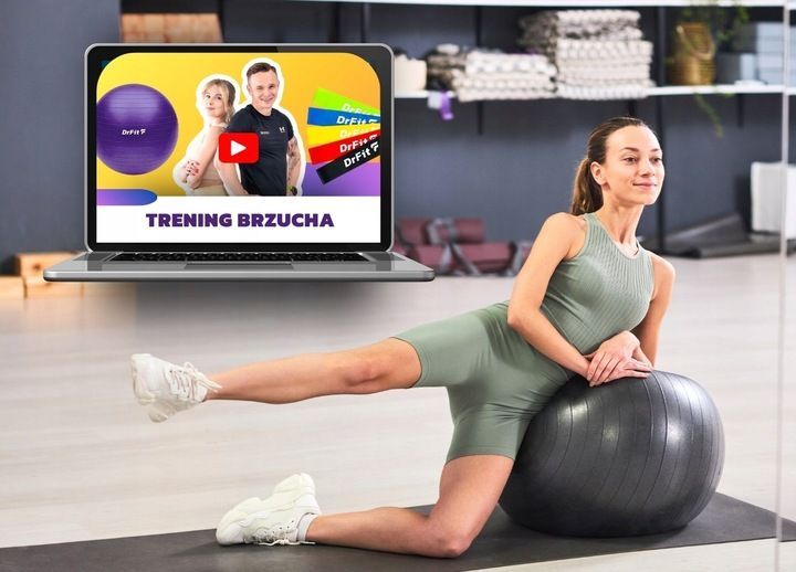 Piłka Gimnastyczna do Ćwiczeń 85 cm Fitness Joga Rehabilitacja DrFit zdjęcie 3