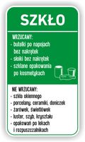 NAKLEJKA NA KOSZ duża SZKŁO segregacja śmieci 30cm