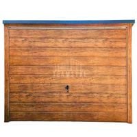 Garaż blaszany 3x4 brama uchylna okno drewnopodobny dach spad w tył TS760