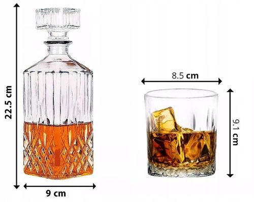Zestaw do whisky karafka 850 ml 6 szklanek 280 ml komplet na prezent na Arena.pl