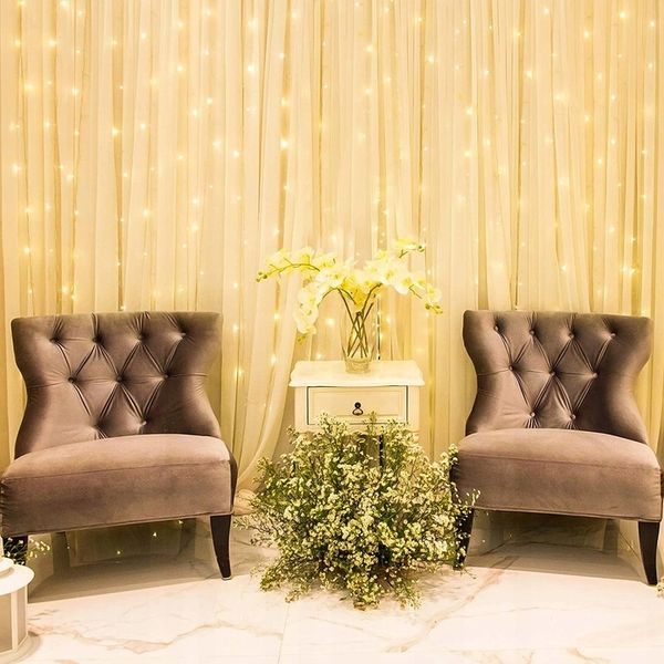 KURTYNA ŚWIETLNA 200 LED DRUCIKI 2x2m BIAŁY CIEPŁY 200L USB PILOT zdjęcie 15