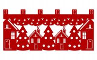 M7 Zazdrostka kuchenna firana ŚWIĄTECZNA Domki zima Boże Narodzenie 90x40